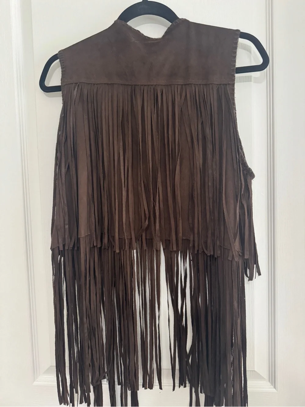 T Party Fashion Brown Fringe Suede-Look Vext